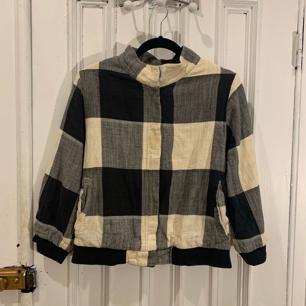 Ace & Jig Plaid Black and Cream Jacket